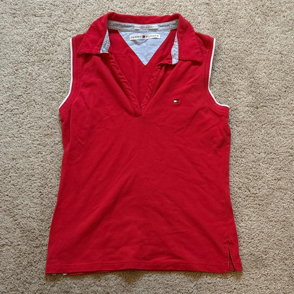 Tommy Hilfiger Red Sleeveless Tank Top vintage - Picture 1 of 2